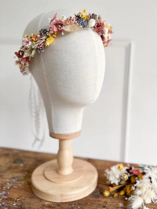 Bastelset Haarkranz Leonie: 2 Basteldrähte, Floristentape und Klöppelspitzenband für kreativen Haarschmuck