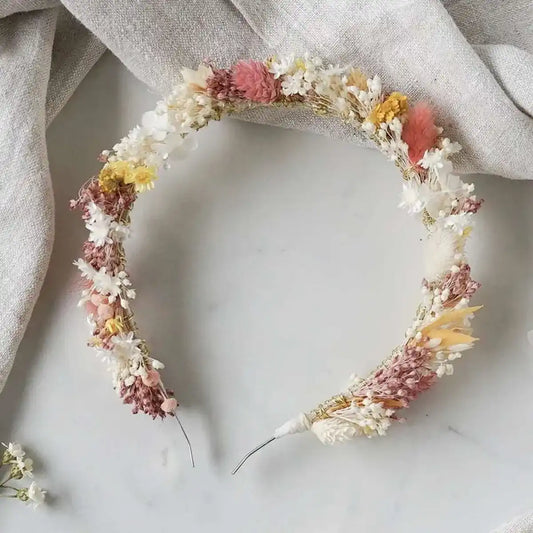 DIY-Trockenblumen Haarreif Cara: Set mit Basteldraht, Haarreif, 11 Trockenblumenarten und Spezialtape für individuellen Haarschmuck