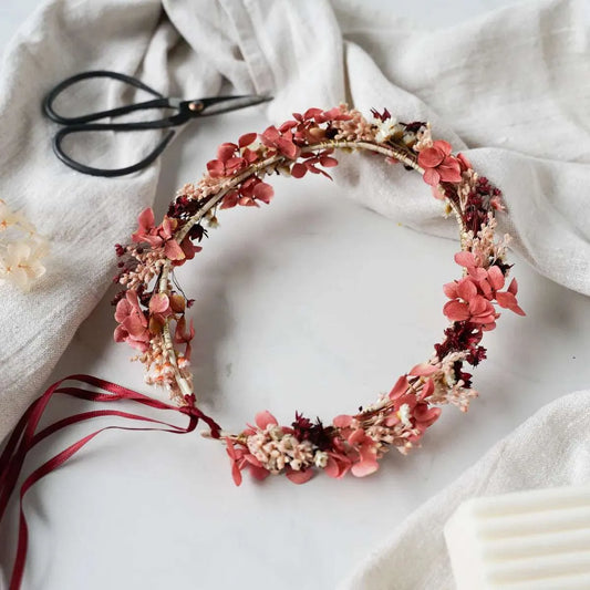 DIY-Set Trockenblumen Haarkranz Franzi – Handgemachtes DIY-Trockenblumen-Set für kreative Dekoration.