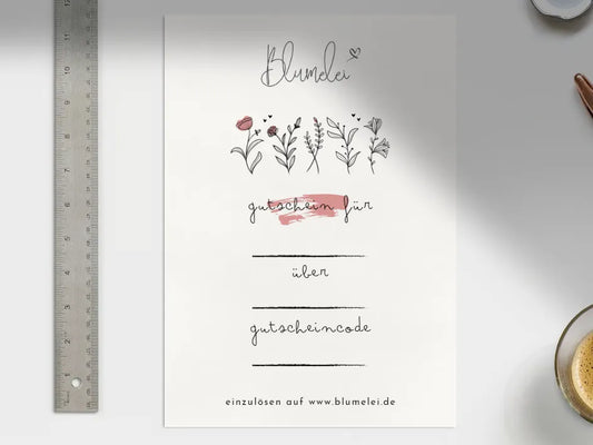 Gutschein mit Download – Handgemachtes Bastel-Trockenblumen-Set für kreative Dekoration.