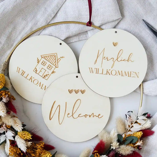 Blumelei Holzscheiben – Handgemachtes DIY-Trockenblumen-Set für kreative Dekoration.