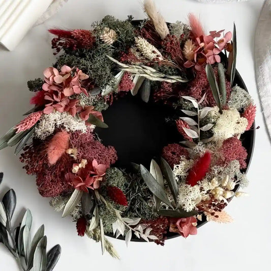 Schwarzes Metalltablett 25 cm: Elegante Basis für DIY-Tischkränze, passend für 20 cm Strohrömer