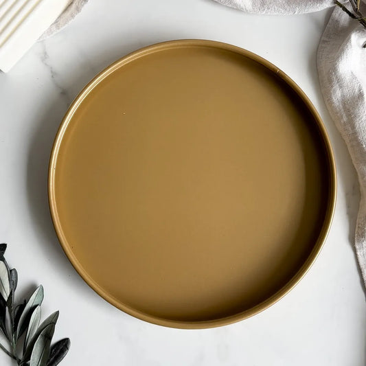 Metalltablett 25 cm Gold: Edler Untersetzer für Tischkränze, schützt vor Kratzern und Wachs