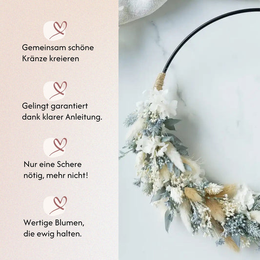 DIY-Set Trockenblumenkranz Lara schwarz von Blumelei – weitere Produktansicht