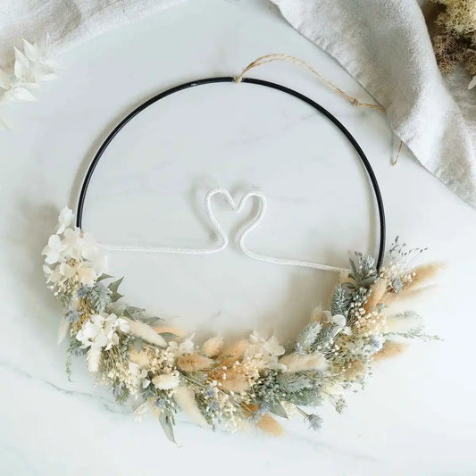 DIY-Set Trockenblumenkranz Lara mit Herz