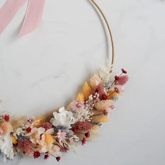 DIY-Set Trockenblumen Wandkranz Daisy