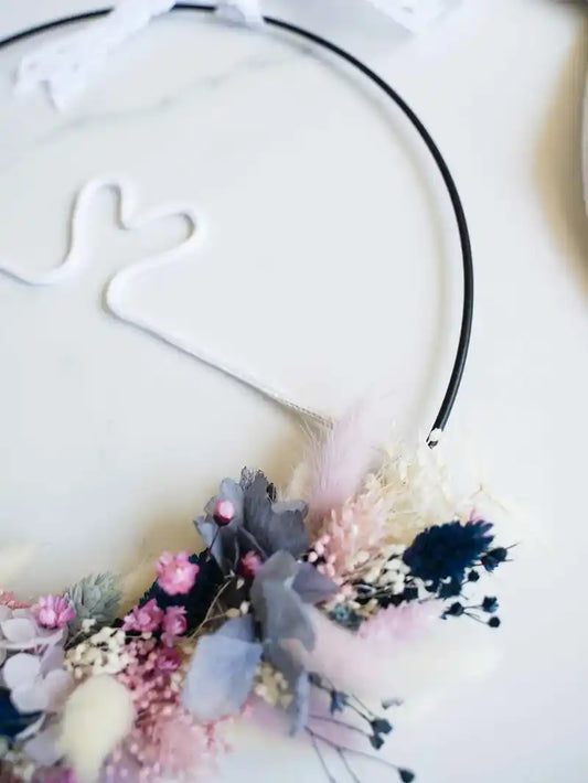 DIY-Set Trockenblumenkranz Judith mit Herz