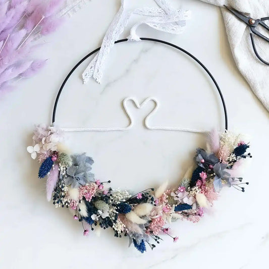 DIY-Set Trockenblumenkranz Judith mit Herz