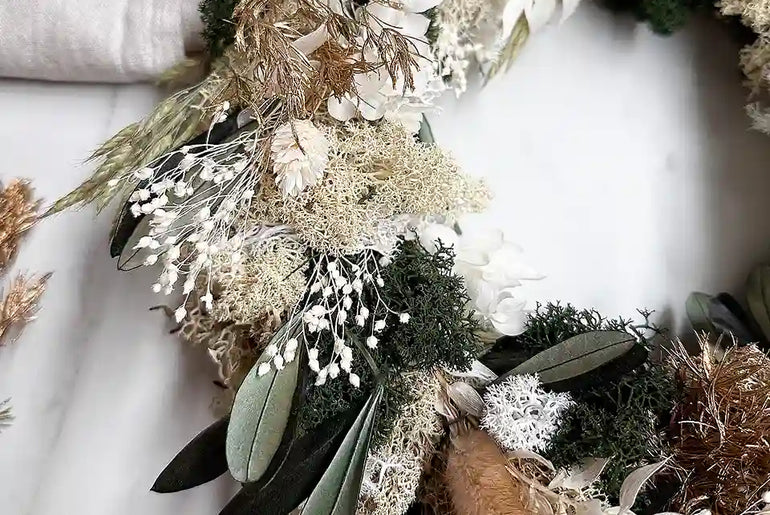 Trockenblumen Adventskranz Hannah: DIY-Kit mit Anleitung und Video für stilvolle Weihnachtsdeko