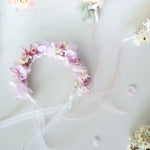 Bastelset Blumenarmband Amelie aus Trockenblumen in Flieder