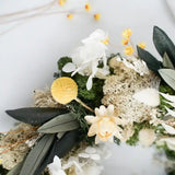Komplettes DIY-Set Ruth für einen stilvollen Trockenblumen Tischkranz in Naturtönen