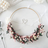 Bastelset Trockenblumenkranz Marlies in Rosa und Grün