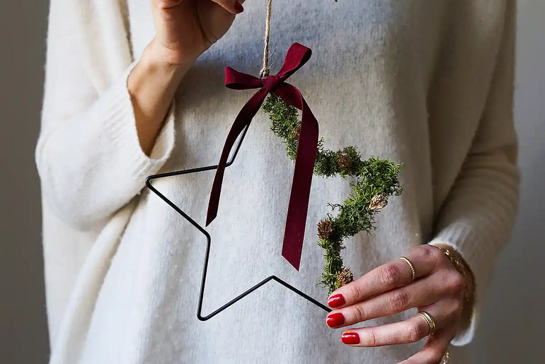 Trockenblumen Weihnachtsstern Stella creme: DIY-Kit mit Anleitung und Video für kreative Weihnachtsdekoration