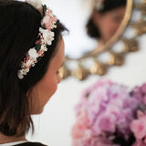 Trockenblumen Haarreif Tamara: Floristenqualität Materialien für langlebigen und stilvollen Haarschmuck