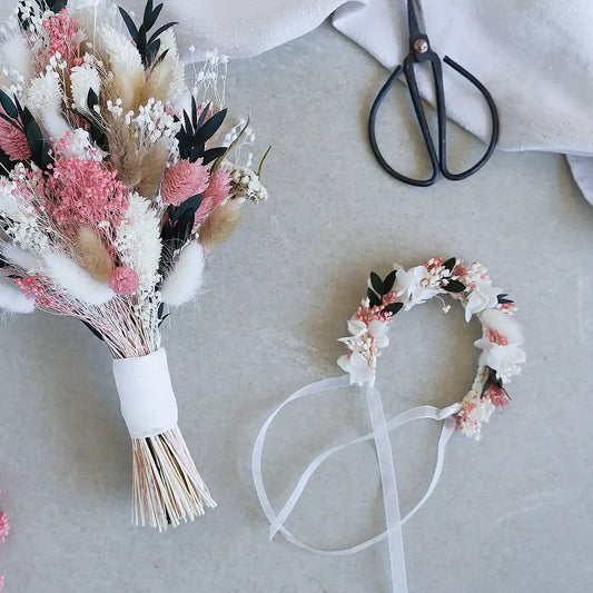 Brautstrauß Lorelei rosa - als DIY-Set oder fertig gebunden