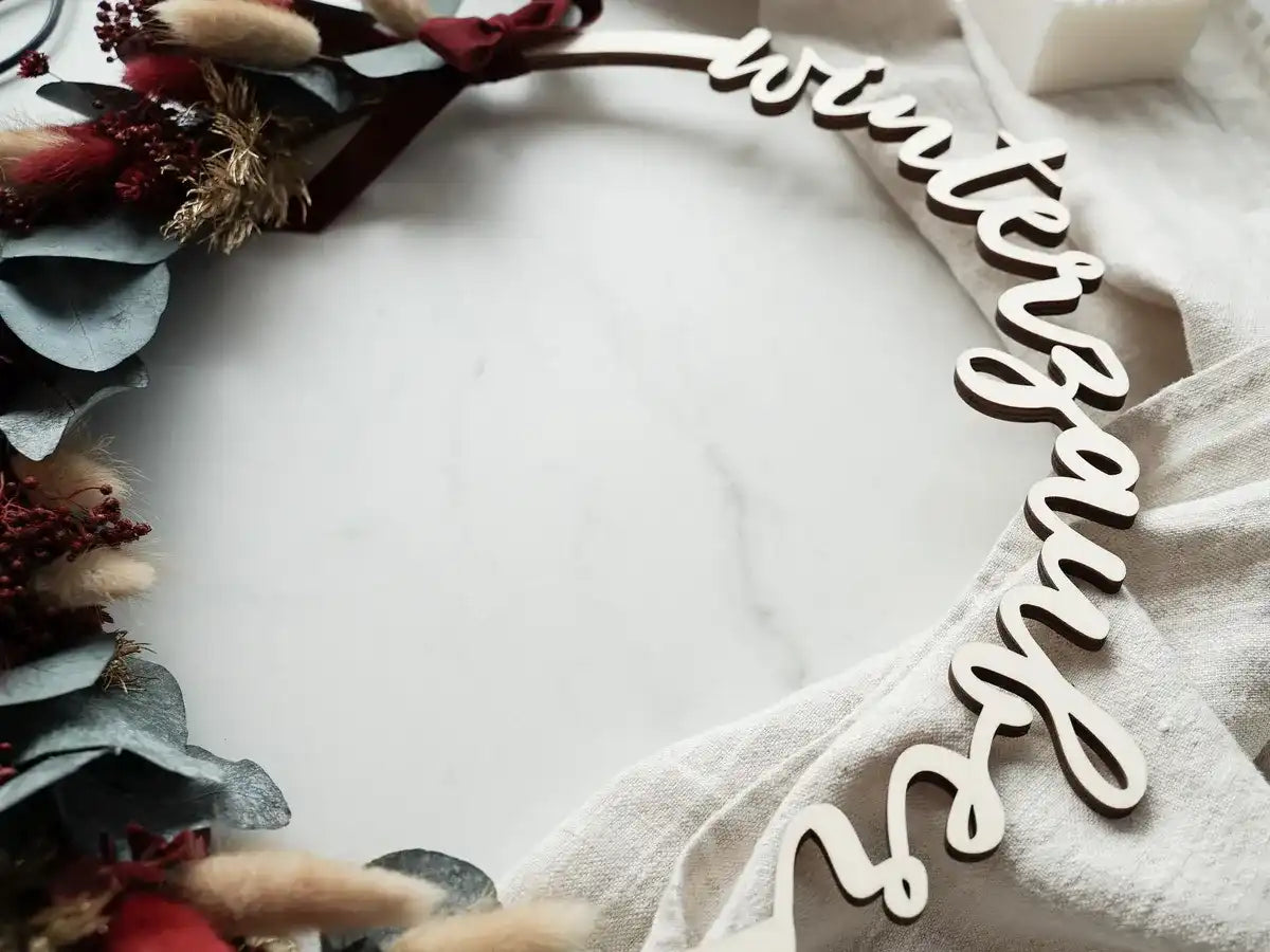 Trockenblumen Winterkranz Alma: DIY-Kit mit Anleitung und Video für individuellen Adventskranz