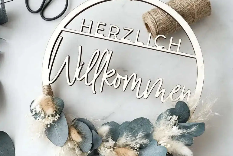DIY-Trockenblumen Türkranz Svea: 25 cm Holzring mit 