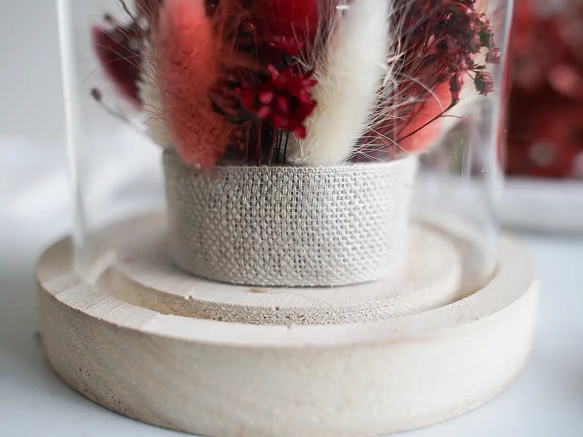 Trockenblumen Gesteck Franka: DIY-Set mit Glasglocke und 11 Trockenblumen für kreative Dekoration