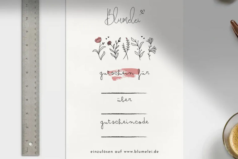 Gutschein mit Download – Handgemachtes Bastel-Trockenblumen-Set für kreative Dekoration.