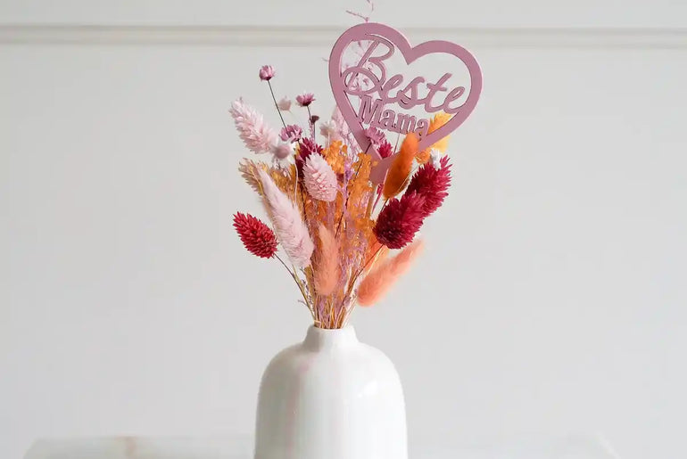DIY-Set Trockenblumen-Sträußlein Lulu mit Vase