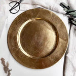 Metalltablett 25 cm Gold: Eleganter Untersetzer für Tischkränze, schützt vor Kratzern und Wachs