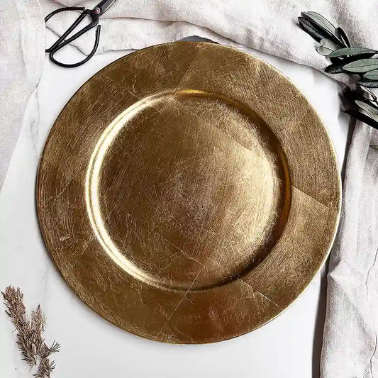 Metalltablett 25 cm Gold: Eleganter Untersetzer für Tischkränze, schützt vor Kratzern und Wachs