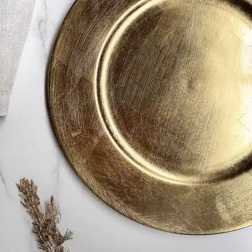 Tischkranz Untersetzer Gold: Robustes 25 cm Metalltablett für sichere und edle Präsentation deiner Kränze