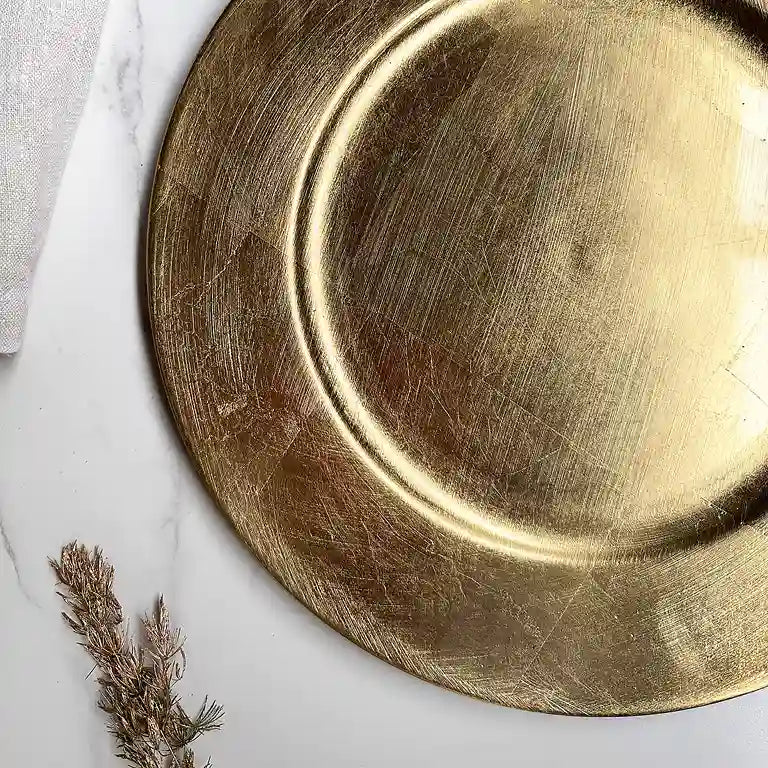 Tischkranz Untersetzer Gold: Robustes 25 cm Metalltablett für sichere und edle Präsentation deiner Kränze