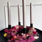 Bastelset Pink Christmas: Eleganter Adventskranz mit Trockenblumen in Rosa, Pink und Gold