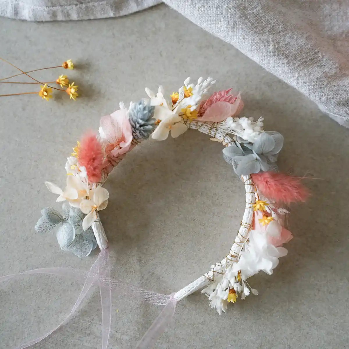 Trockenblumen-Blumenarmband Marta für JGA und Hochzeit