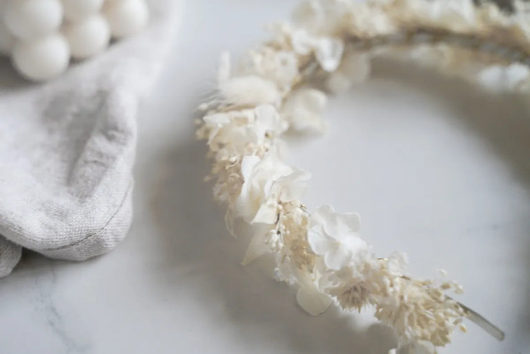 Trockenblumen Haarreif Leni: DIY-Kit mit Anleitung und Video für stilvollen Braut-Haarschmuck