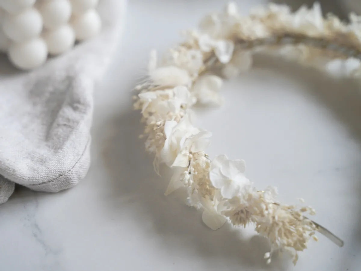 Trockenblumen Haarreif Leni: DIY-Kit mit Anleitung und Video für stilvollen Braut-Haarschmuck