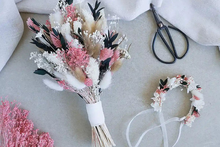 Brautstrauß Lorelei rosa - als DIY-Set oder fertig gebunden
