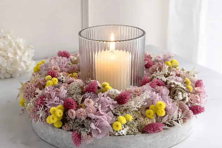 Tablett beige für Tischkranz mit 25cm