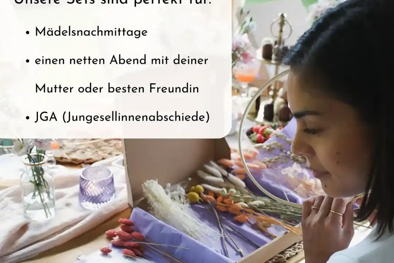 DIY-Set Trockenblumenkranz Rosalie gold