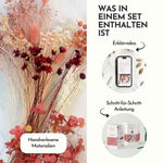 Materialien des DIY-Sets Haarkranz Franzi: Basteldraht, Spezialtape und Trockenblumen