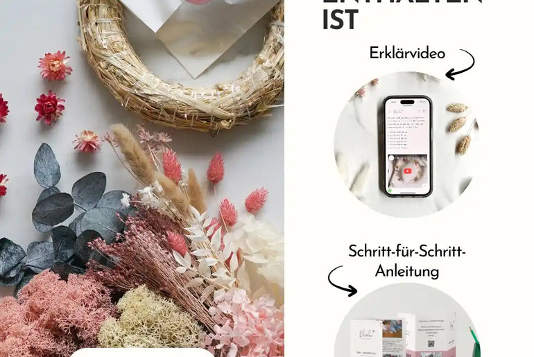 DIY-Set Trockenblumen Tischkranz Elli