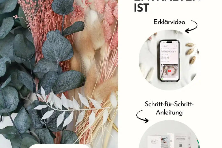 DIY-Set Trockenblumenkranz Eva gold