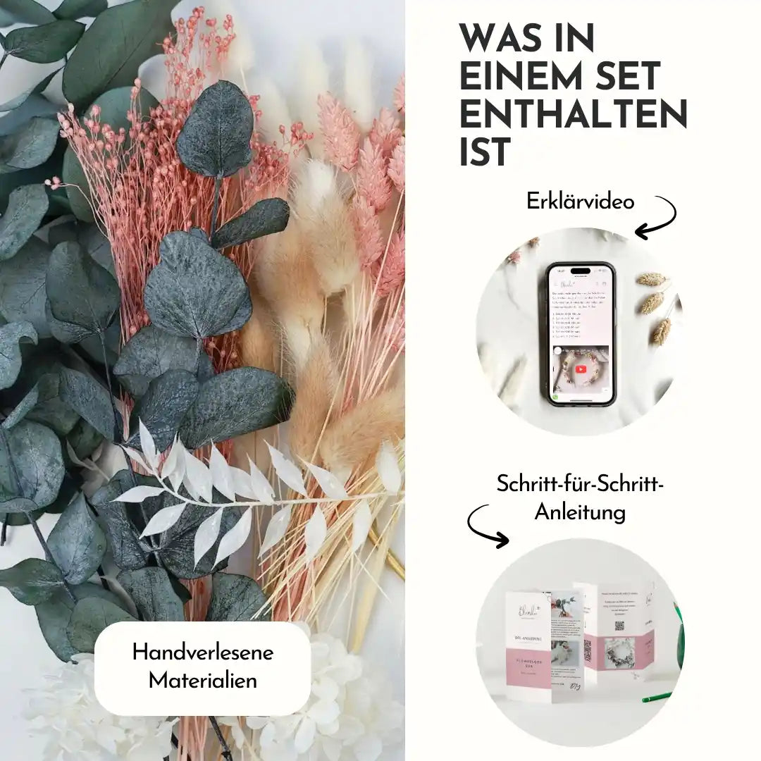 DIY-Set Trockenblumenkranz Eva gold