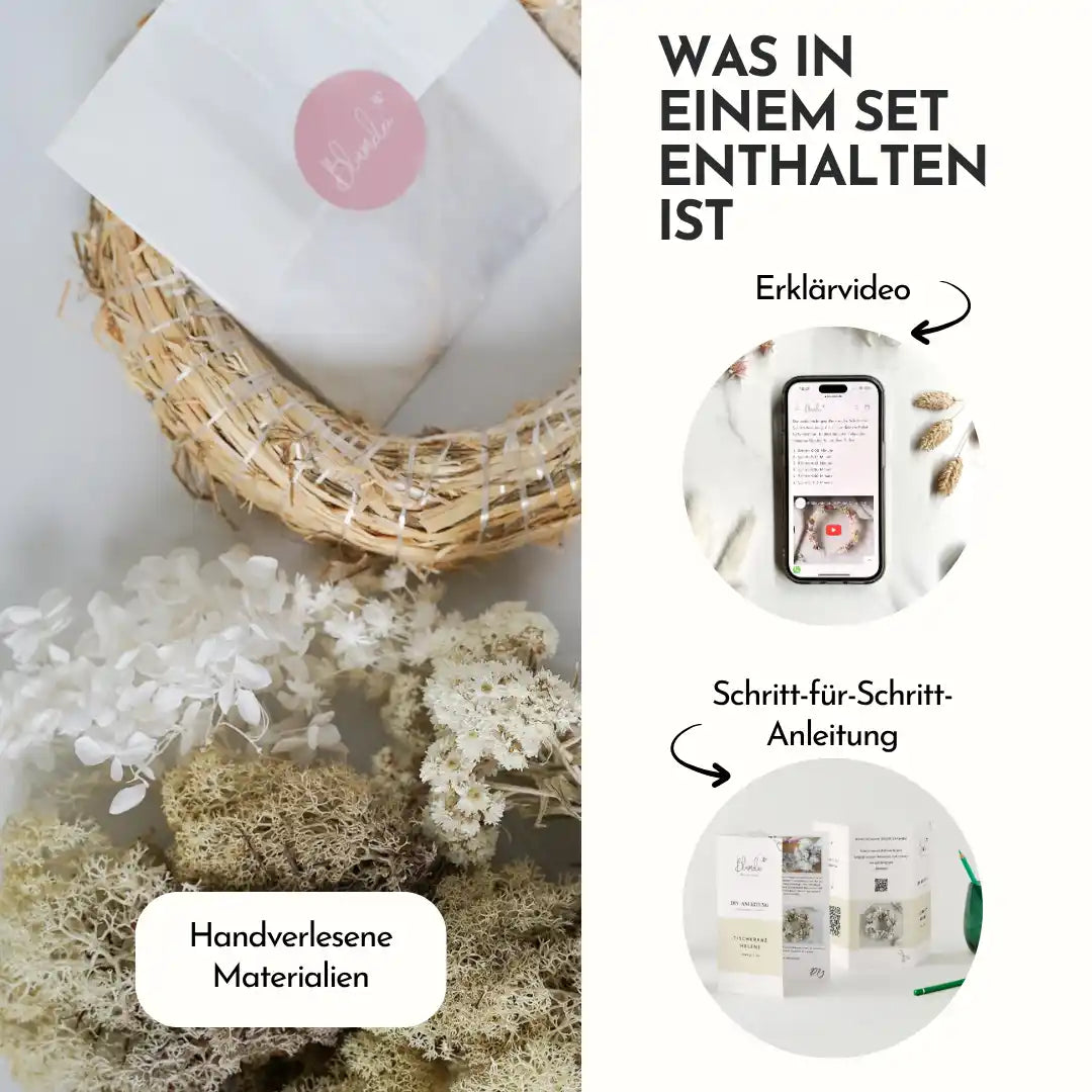 DIY-Set Trockenblumen Tischkranz Helene