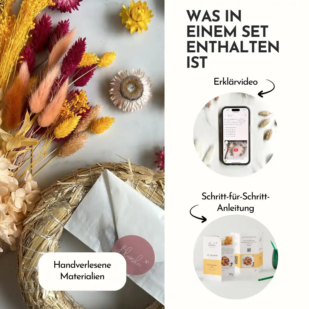 DIY-Set Trockenblumen Tischkranz Kiki