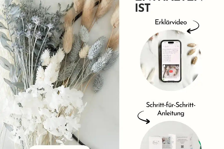 DIY-Set Trockenblumenkranz Lara mit Herz