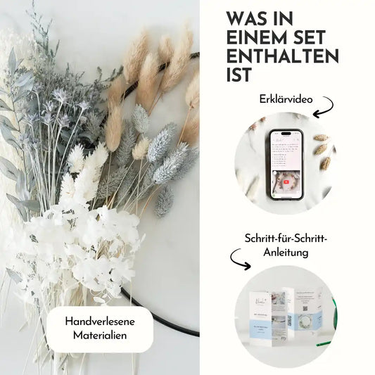 DIY-Set Trockenblumenkranz Lara mit Herz