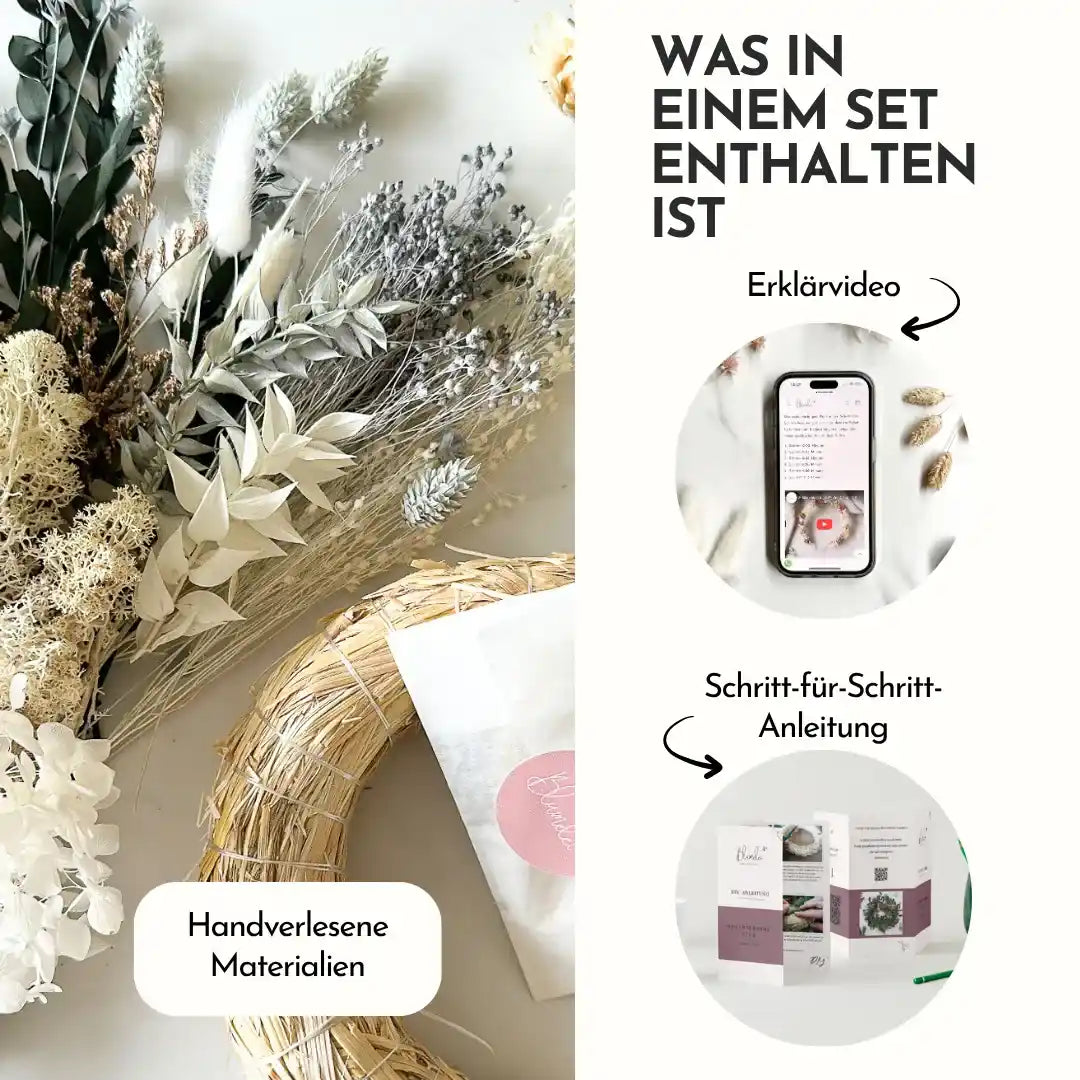 DIY-Set Trockenblumen Tischkranz Lina