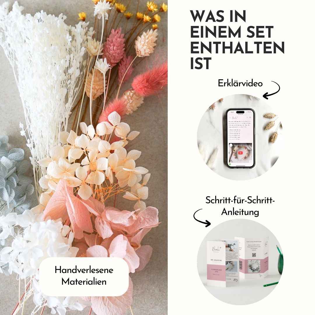 DIY-Set Trockenblumen Haarkranz Leonie