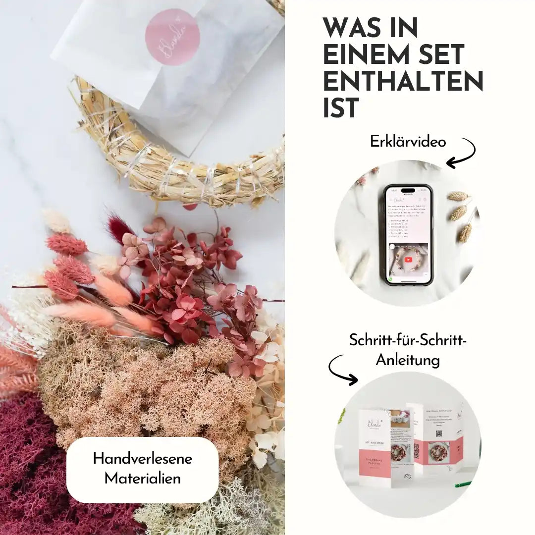 DIY-Set Trockenblumen Tischkranz Paulina
