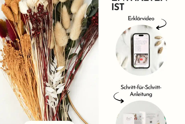 DIY-Set Trockenblumenkranz Rosalie gold