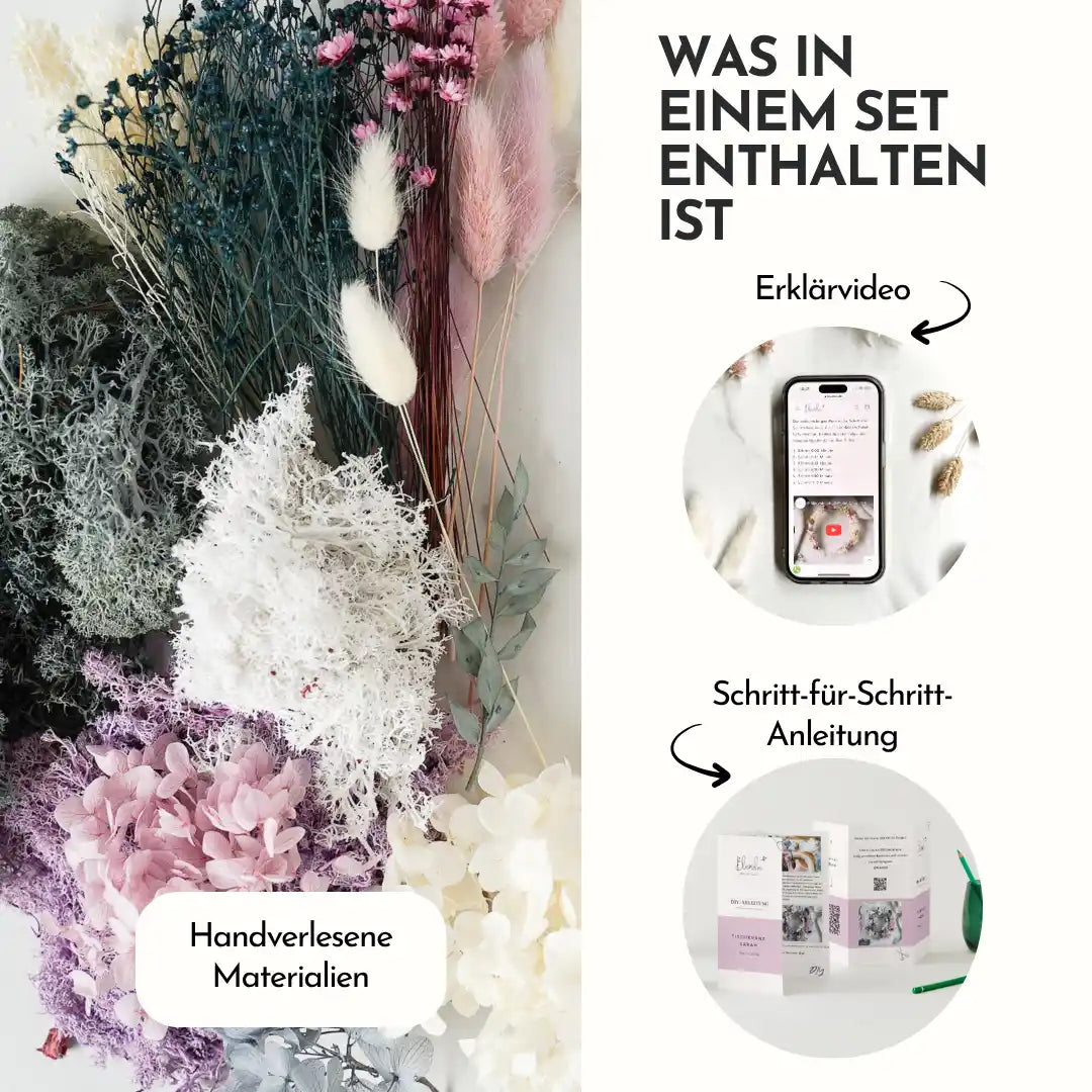 DIY-Set Trockenblumen Tischkranz Sarah