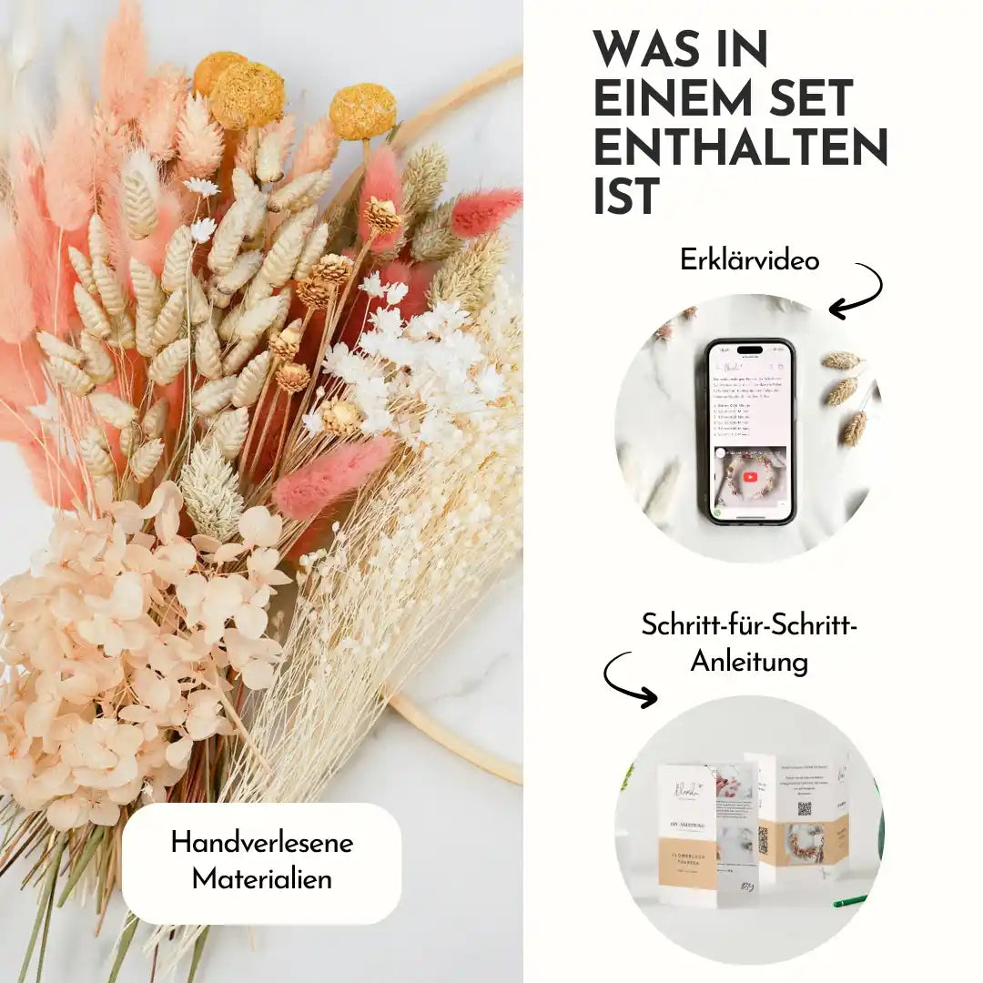 DIY-Set Trockenblumen Wandkranz Theresa