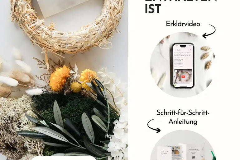 DIY-Set Trockenblumen Tischkranz Ruth